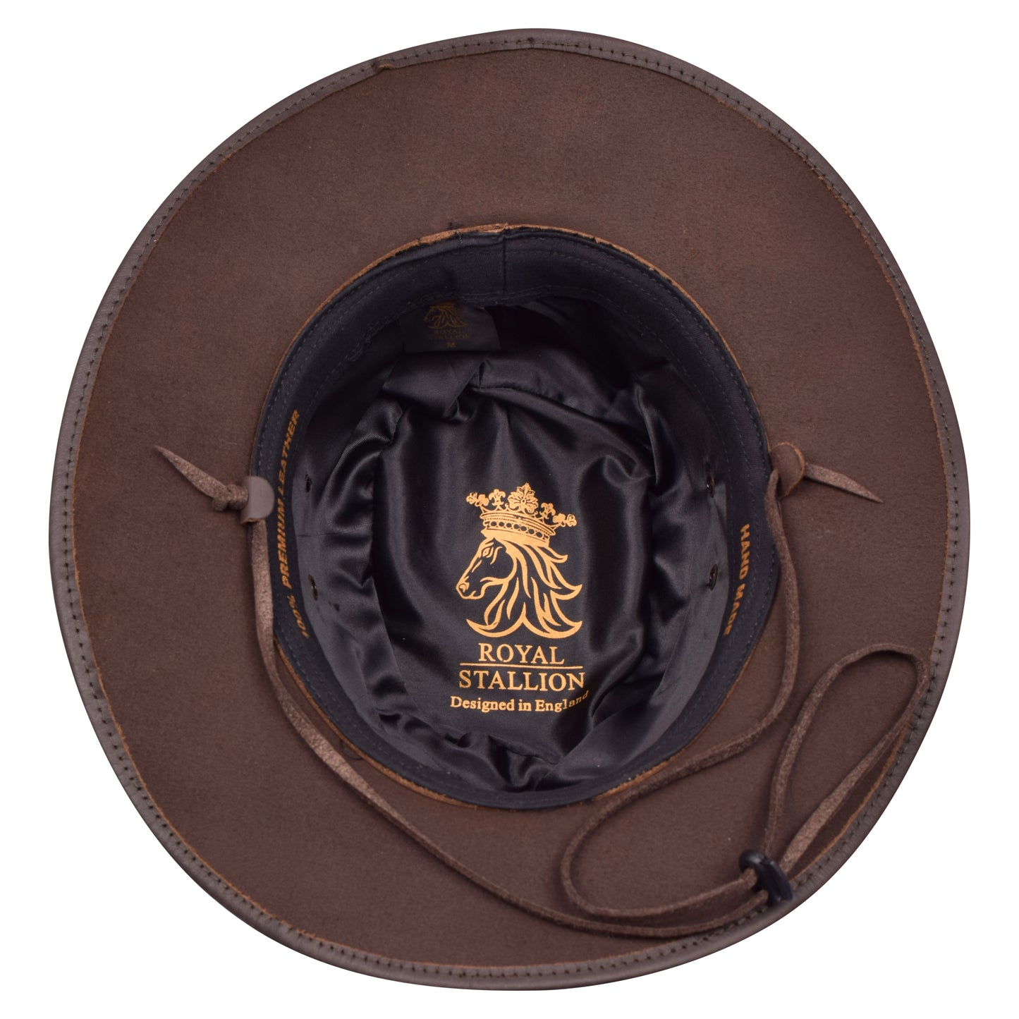 Genuine Smooth Leather Cowboy Hat with Braided Band & Concho Trim