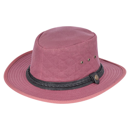 Genuine Leather Quilted Crown Cowboy Hat - Braided Leather Band