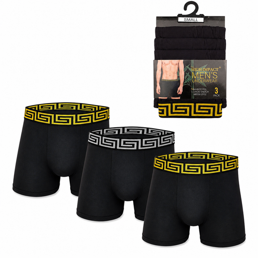 High Impact Men’s Boxer Shorts with Geometric Waistband