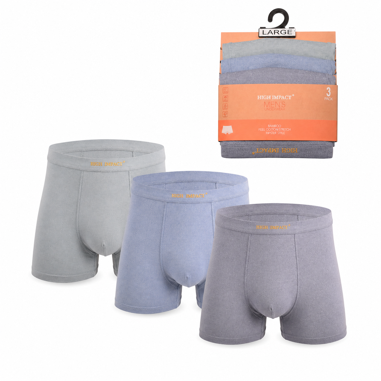 High Impact Men’s Plain Seamless Boxer Shorts