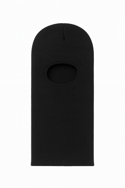 Adults Knitted One-Hole Balaclava - Black