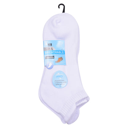 Mens Cushioned Trainer Socks - White (12 Pairs)