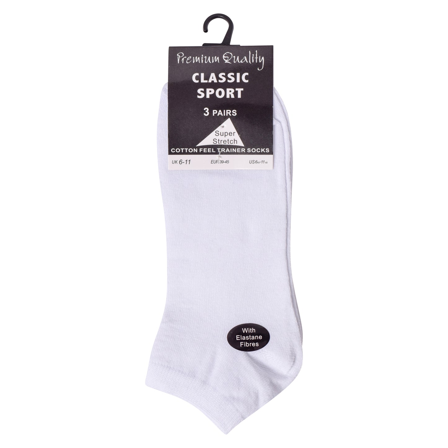 Mens Trainer Socks - Plain White (12 Pairs)