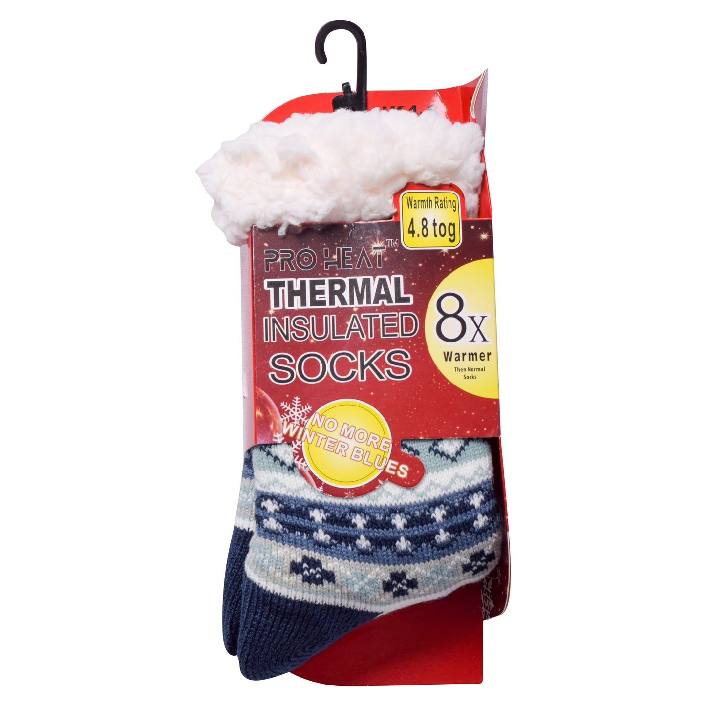 Ladies 4.8 TOG Cosy Slipper Socks - Snowflake Knit