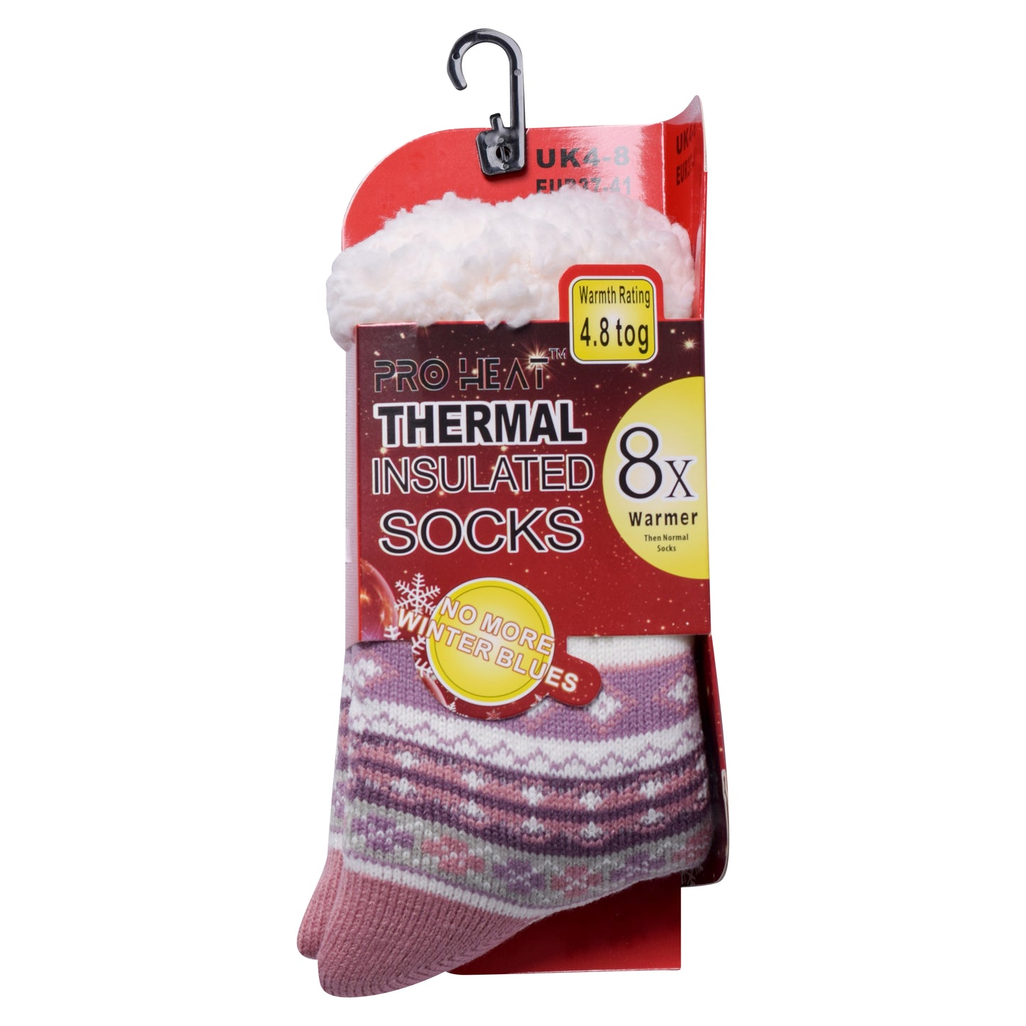 Ladies 4.8 TOG Cosy Slipper Socks - Snowflake Knit