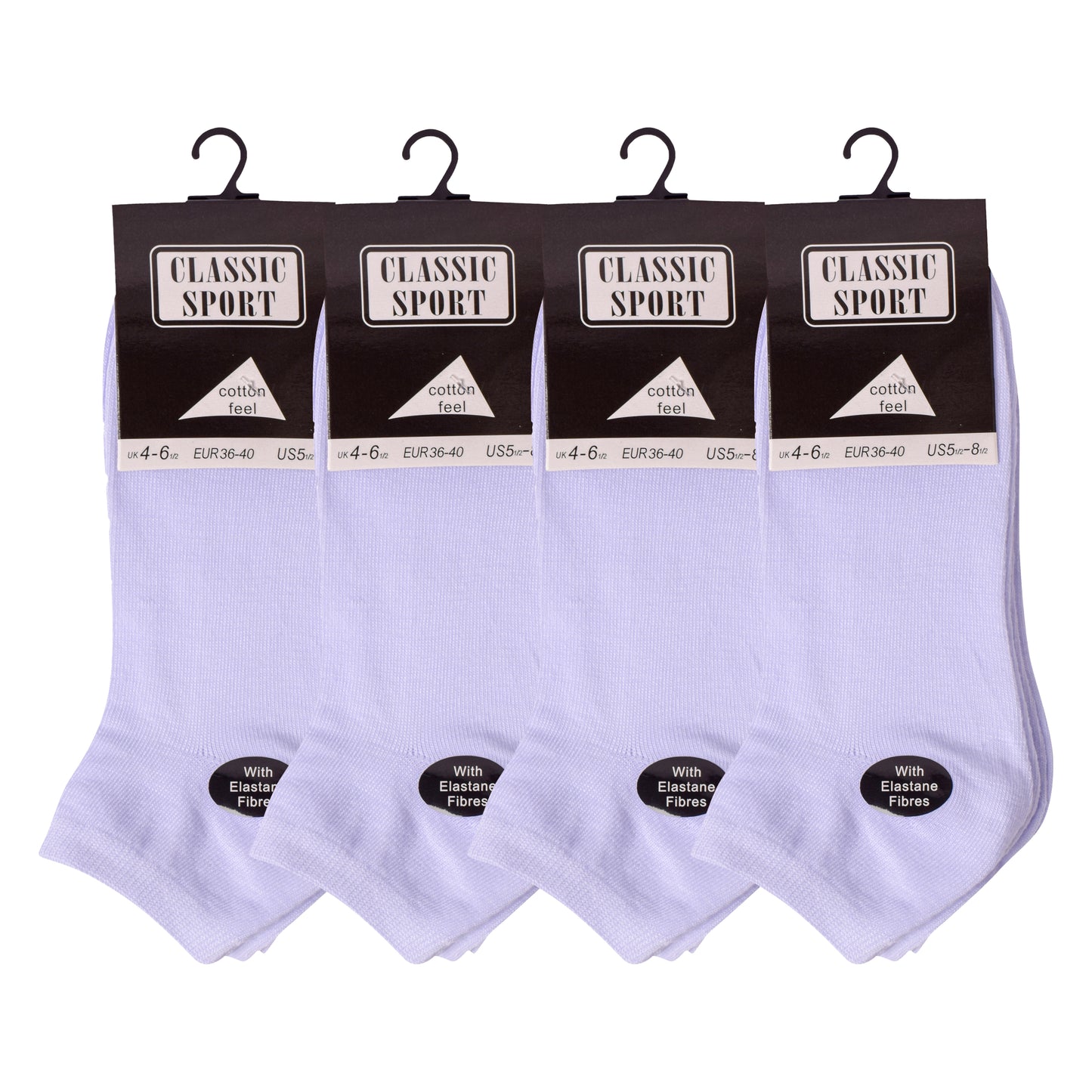 Ladies Trainer Socks - Plain White (12 Pairs)