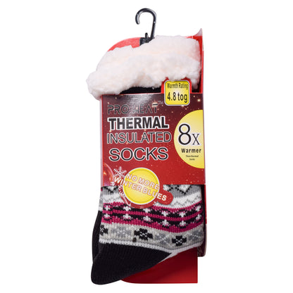 Ladies 4.8 TOG Cosy Slipper Socks - Snowflake Knit