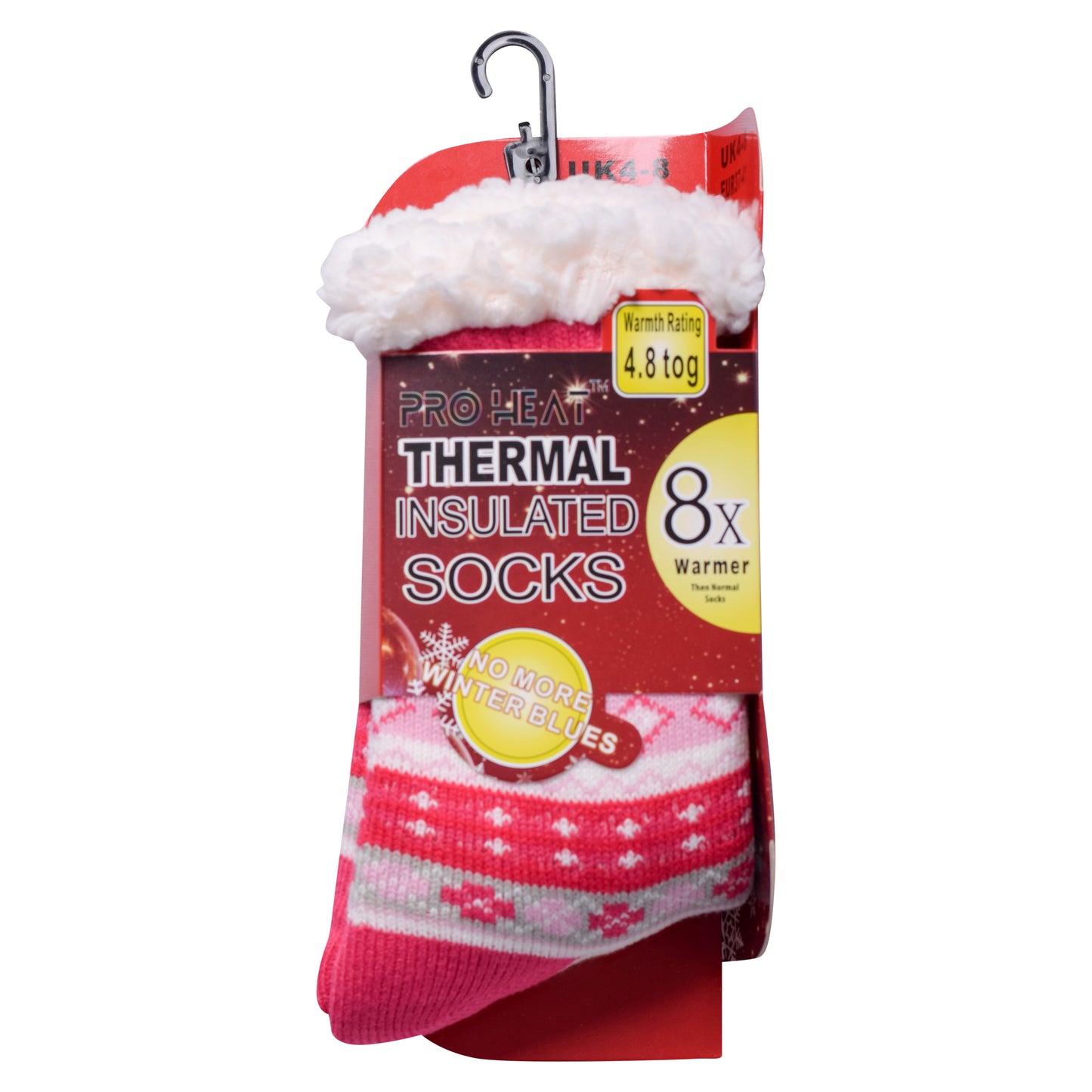 Ladies 4.8 TOG Cosy Slipper Socks - Snowflake Knit