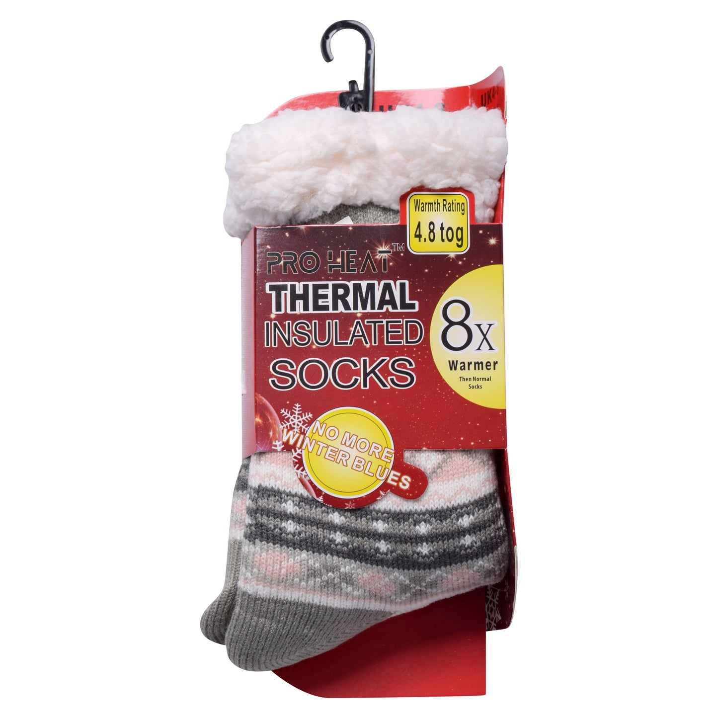 Ladies 4.8 TOG Cosy Slipper Socks - Snowflake Knit