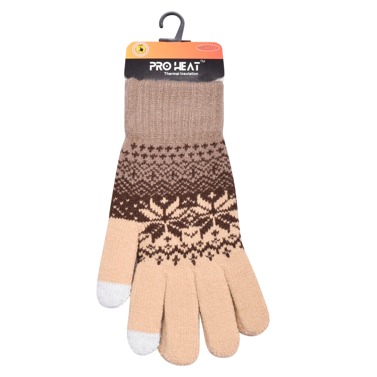 Mens Pro Heat Snowflake Knitted Gloves (12 Pairs)