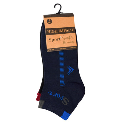 Mens Trainer Socks - Small Stripes (12 Pairs)