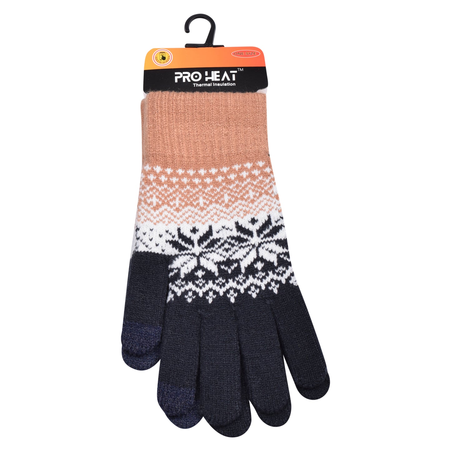 Mens Pro Heat Snowflake Knitted Gloves (12 Pairs)