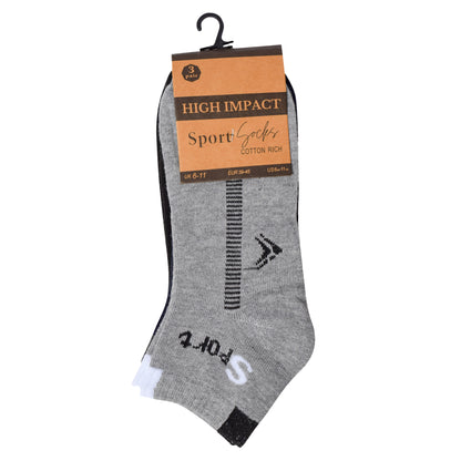 Mens Trainer Socks - Small Stripes (12 Pairs)
