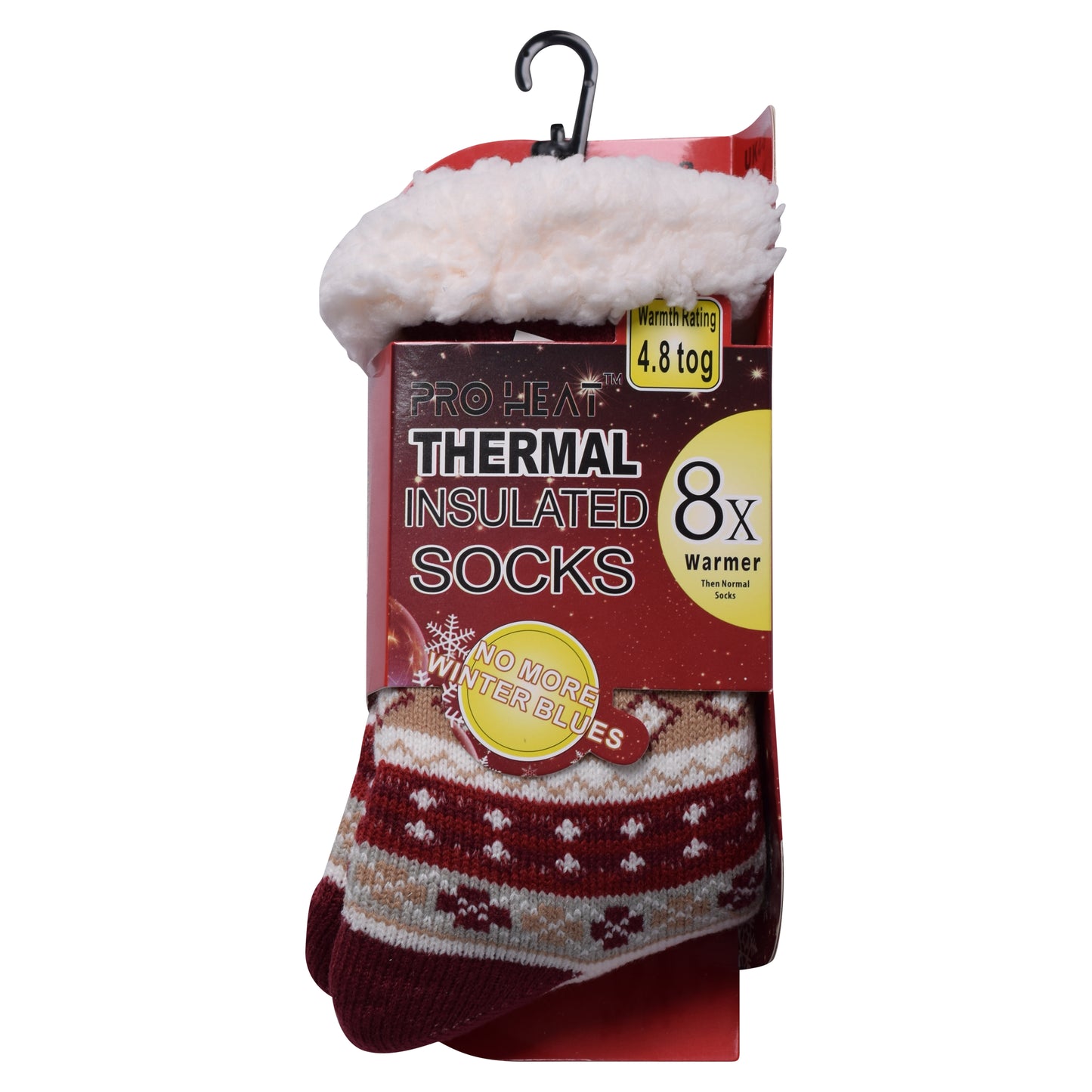 Ladies 4.8 TOG Cosy Slipper Socks - Snowflake Knit