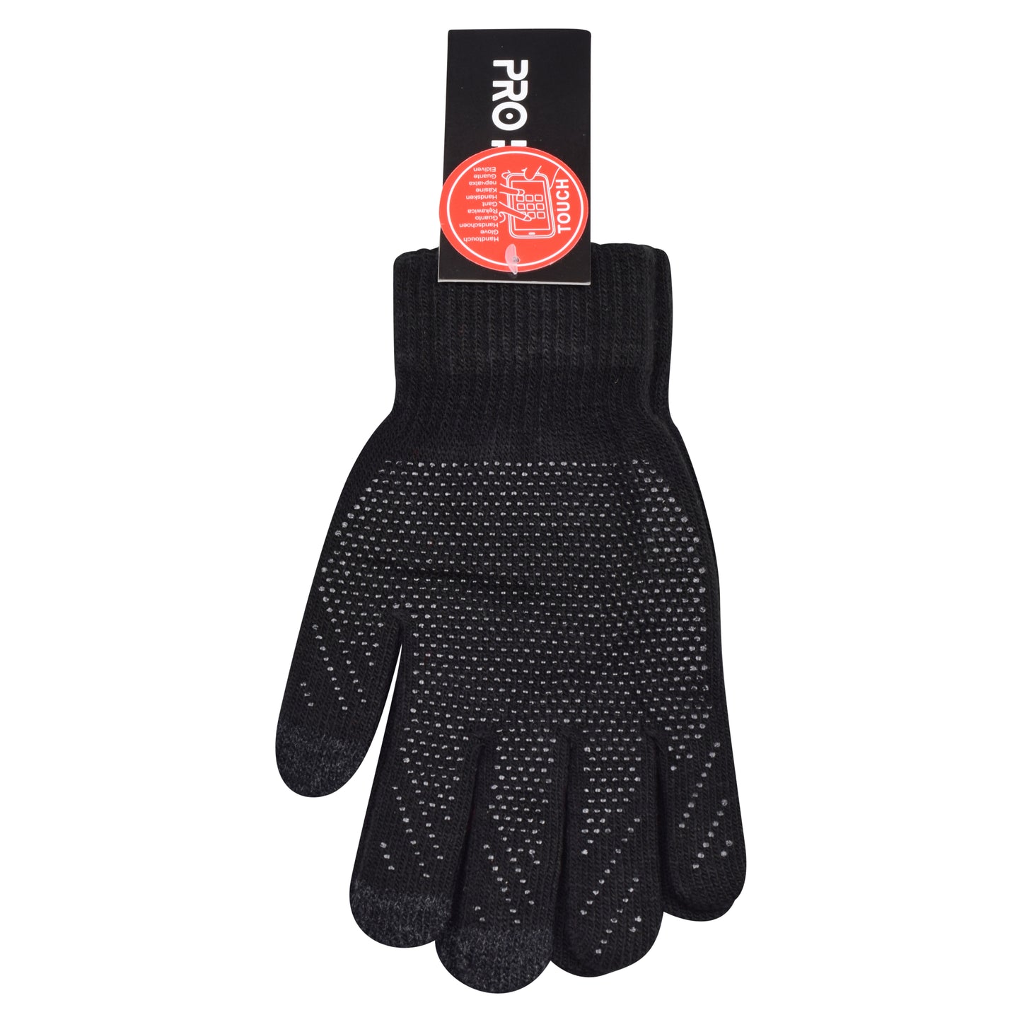 Unisex Touchscreen Pro Heat Gripper Gloves - Black (12 Pairs)