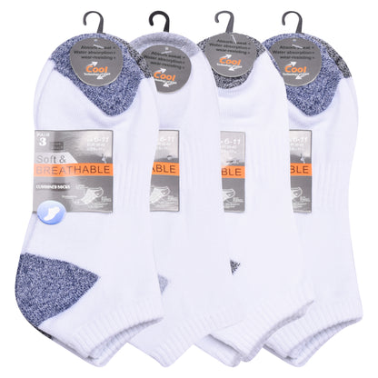 Mens Cushioned Trainer Socks - White H&T (12 Pairs)
