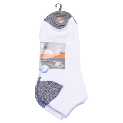 Mens Cushioned Trainer Socks - White H&T (12 Pairs)