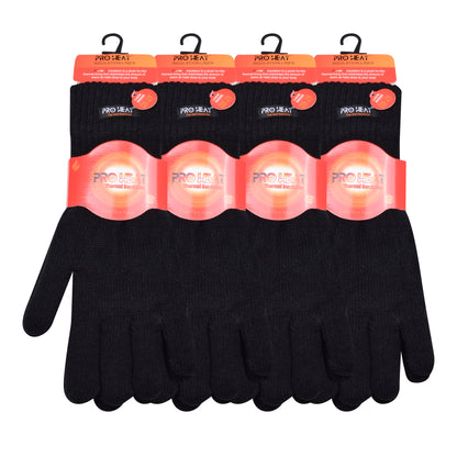 Mens Touchscreen Thermal Insulated Gloves with Extra Long Cuff - Black (12 Pairs)