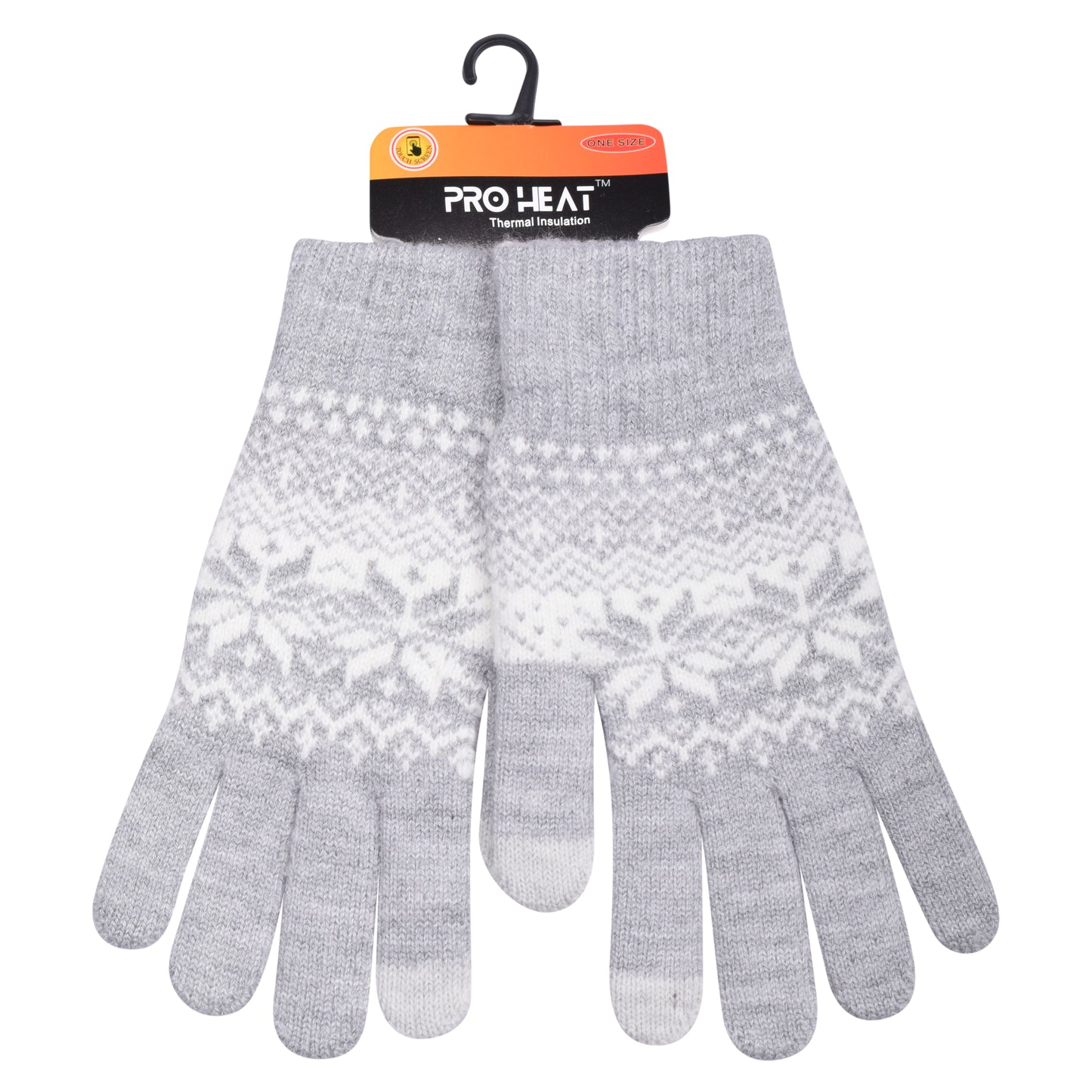Mens Pro Heat Snowflake Knitted Gloves (12 Pairs)
