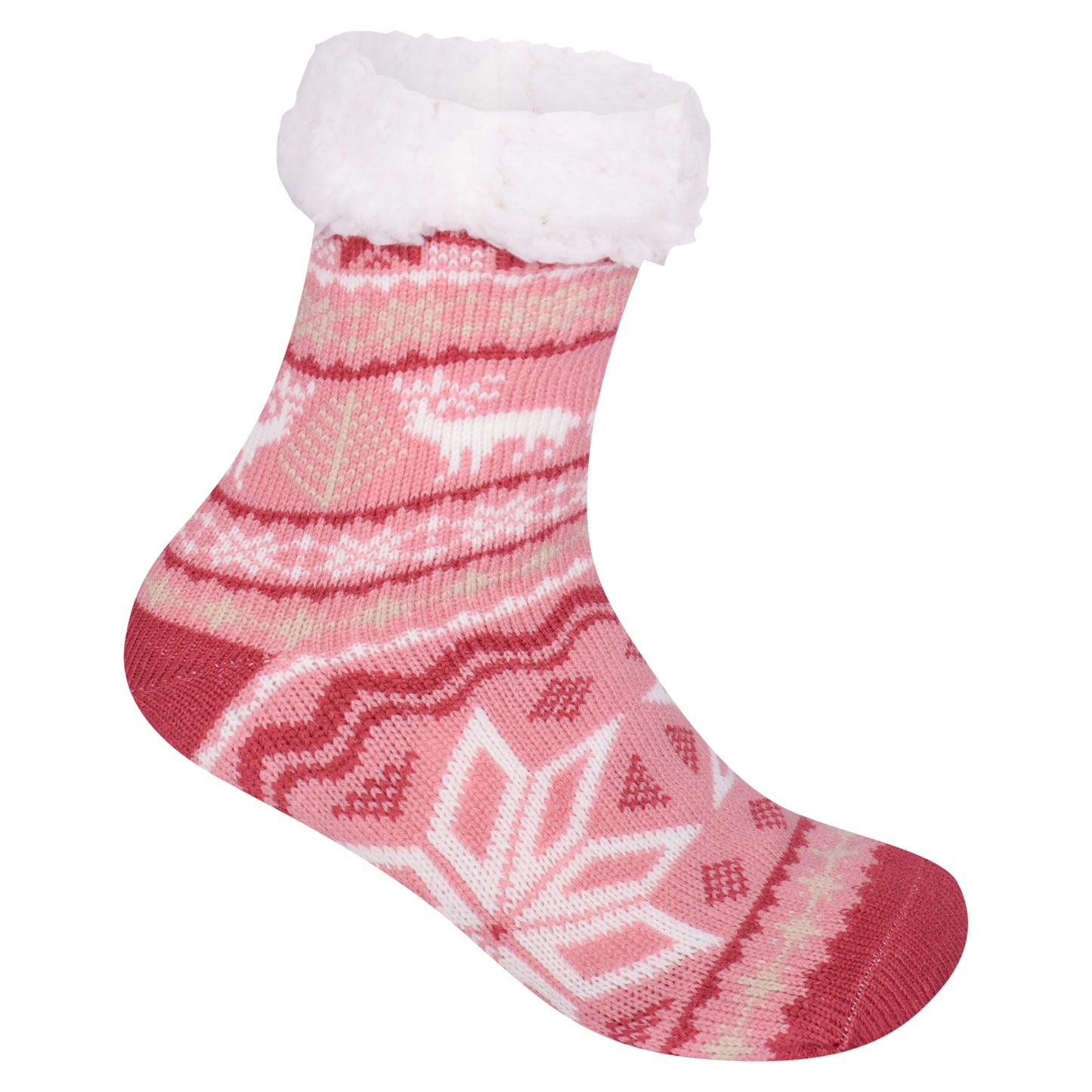 Ladies 4.8 TOG Cosy Slipper Socks - Big Snowflake