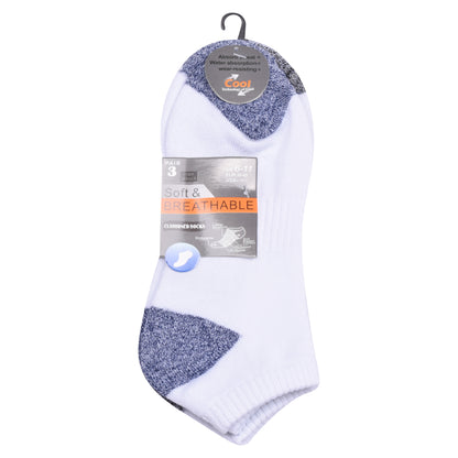 Mens Cushioned Trainer Socks - White H&T (12 Pairs)