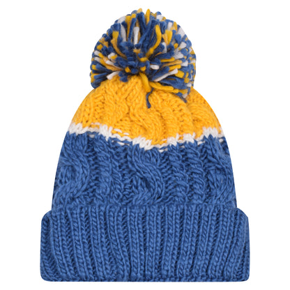 Two Tone Pompom Hats - Teddy Fur Fleece Lined