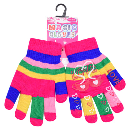 PRO HEAT™ Kids Thermal Magic Gloves - Love Hearts (Assorted Colours)