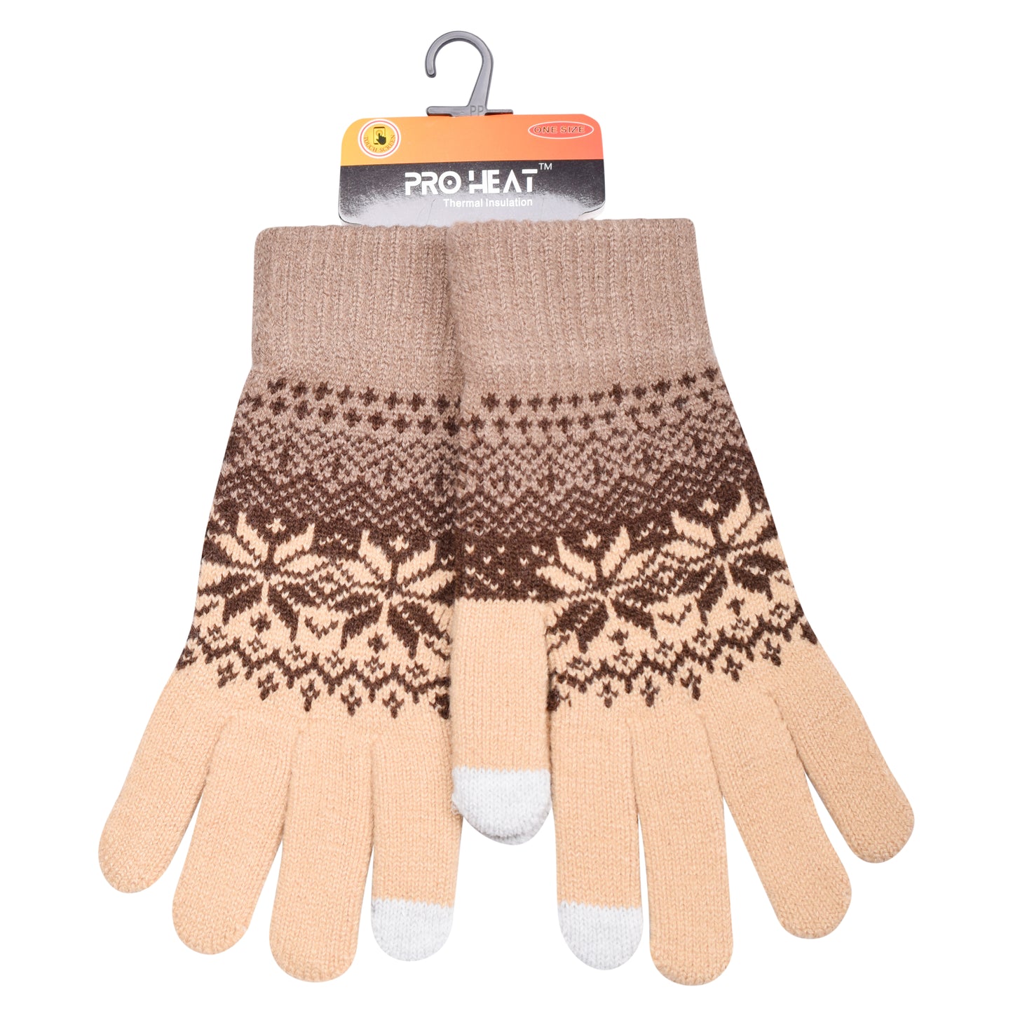 Mens Pro Heat Snowflake Knitted Gloves (12 Pairs)