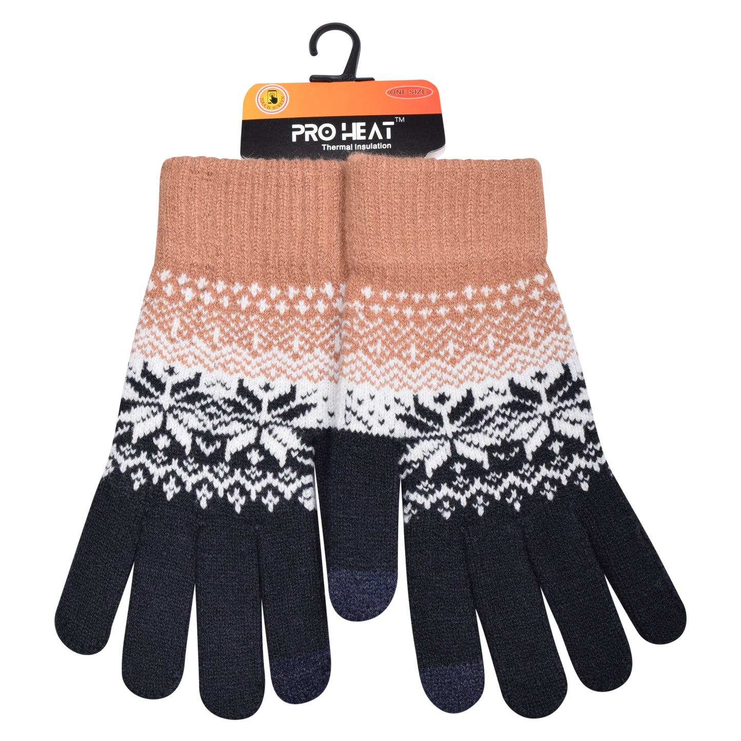 Mens Pro Heat Snowflake Knitted Gloves (12 Pairs)