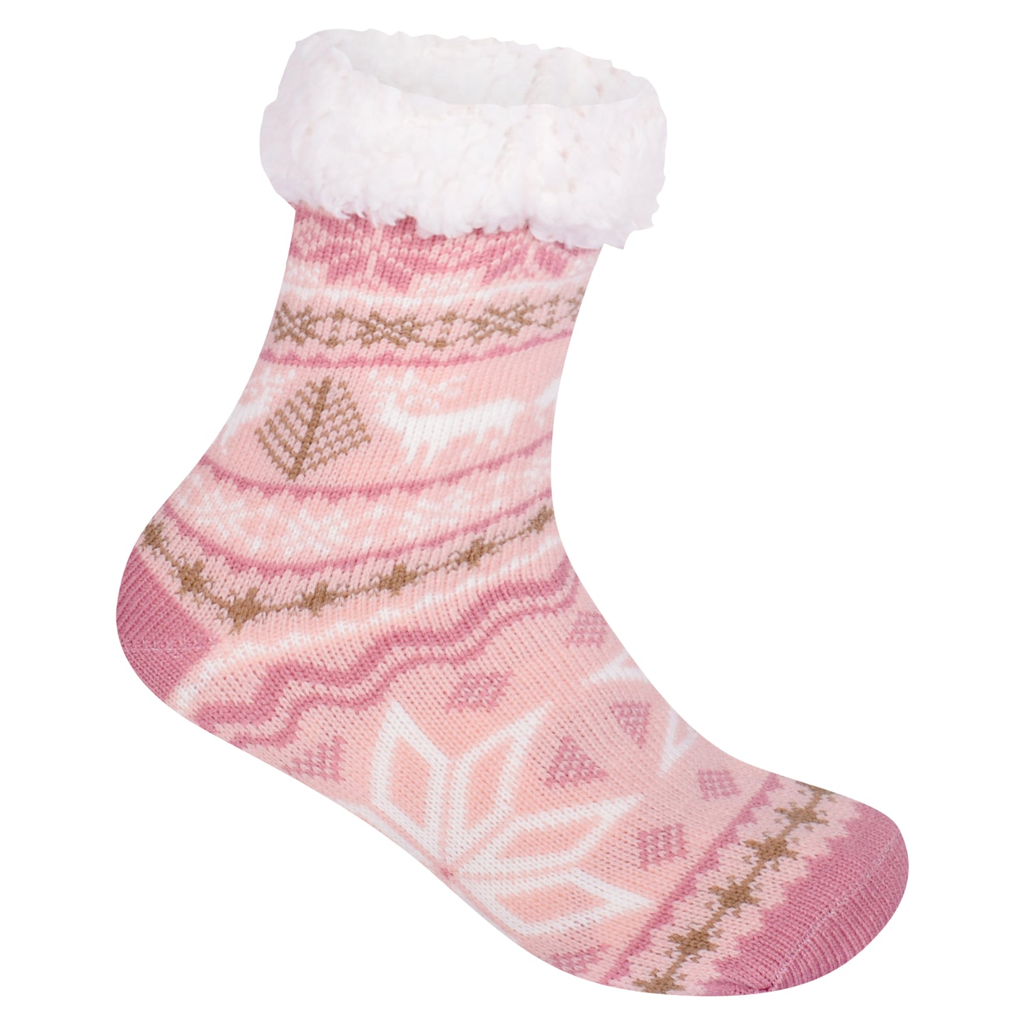 Ladies 4.8 TOG Cosy Slipper Socks - Big Snowflake
