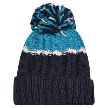 Two Tone Pompom Hats - Teddy Fur Fleece Lined