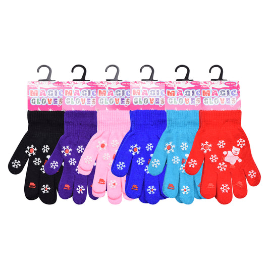 PRO HEAT™ Kids Thermal Magic Gloves - Teddy Bear Snowflake (Assorted Colours)