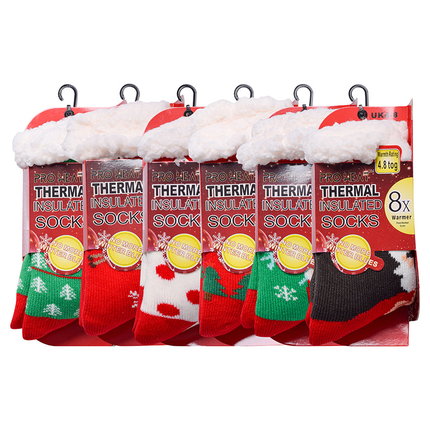 Ladies 4.8 TOG Cosy Slipper Socks - Christmas