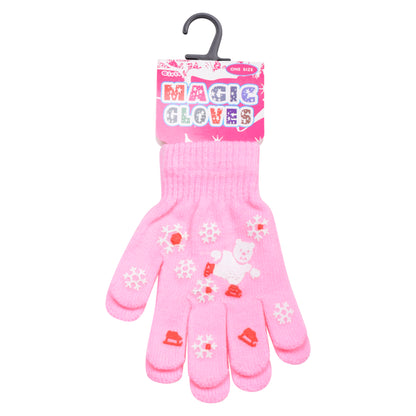 PRO HEAT™ Kids Thermal Magic Gloves - Teddy Bear Snowflake (Assorted Colours)