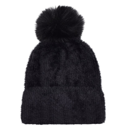 Kids Faux Fur Chenille Pompom Hats – Assorted Colours (Prepacked 12 pcs)