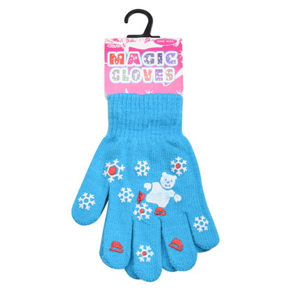PRO HEAT™ Kids Thermal Magic Gloves - Teddy Bear Snowflake (Assorted Colours)