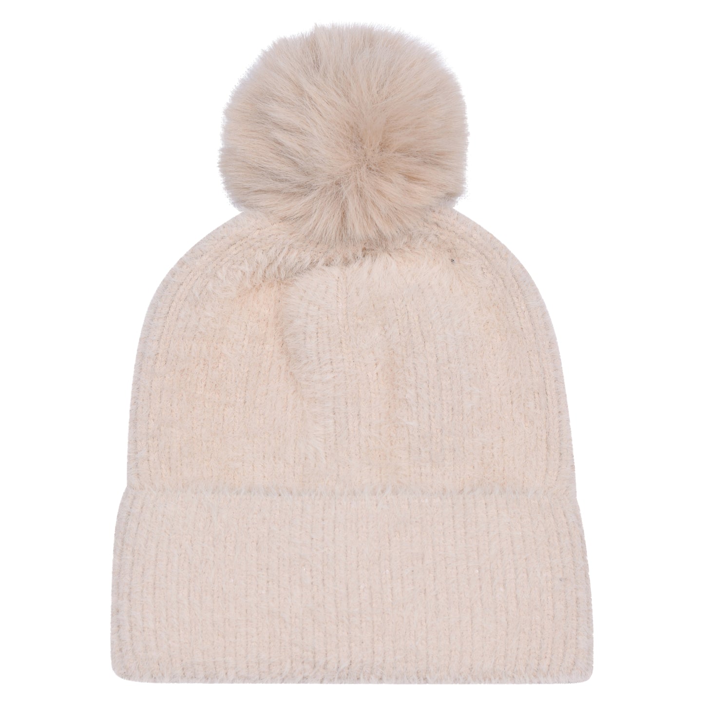 Kids Faux Fur Chenille Pompom Hats – Assorted Colours (Prepacked 12 pcs)