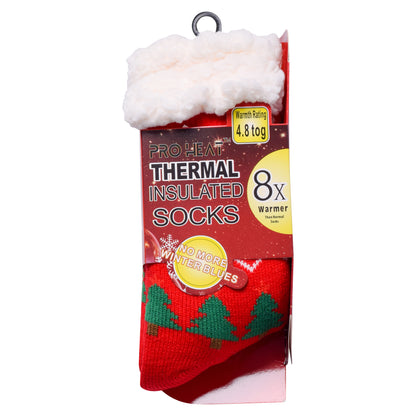 Ladies 4.8 TOG Cosy Slipper Socks - Christmas
