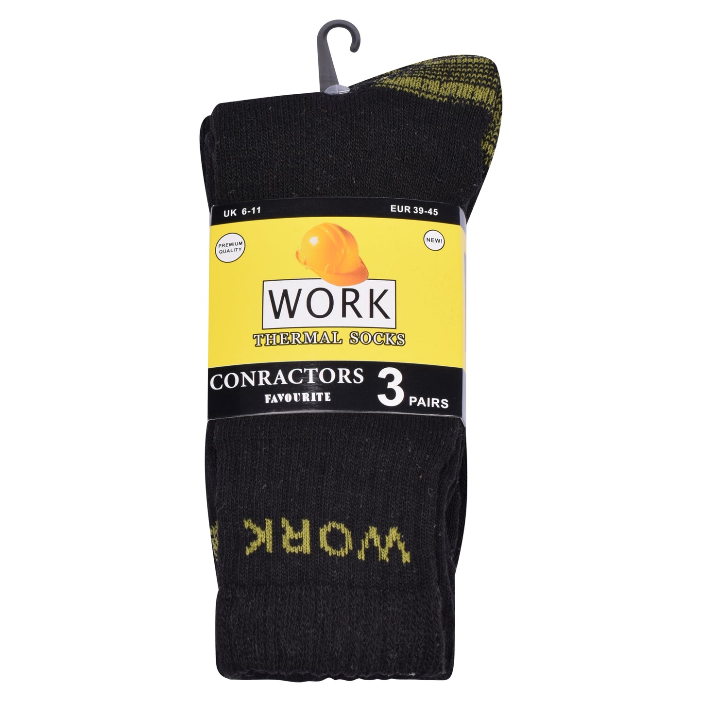 Mens Heavy Duty Chunky Work Socks - Black V11 (12 Pairs)