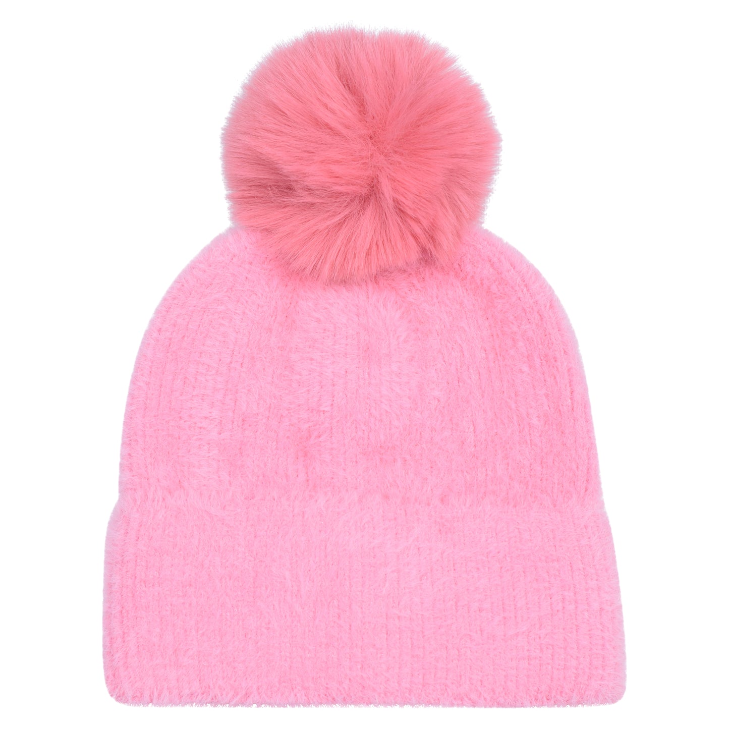 Kids Faux Fur Chenille Pompom Hats – Assorted Colours (Prepacked 12 pcs)