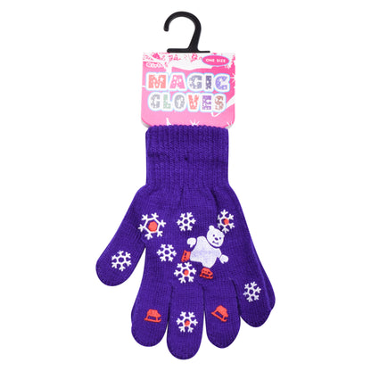 PRO HEAT™ Kids Thermal Magic Gloves - Teddy Bear Snowflake (Assorted Colours)