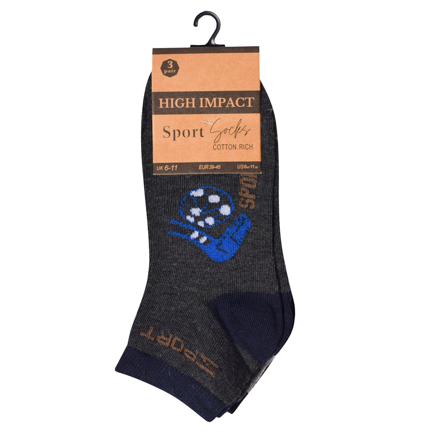 Mens Trainer Socks - Football (12 Pairs)