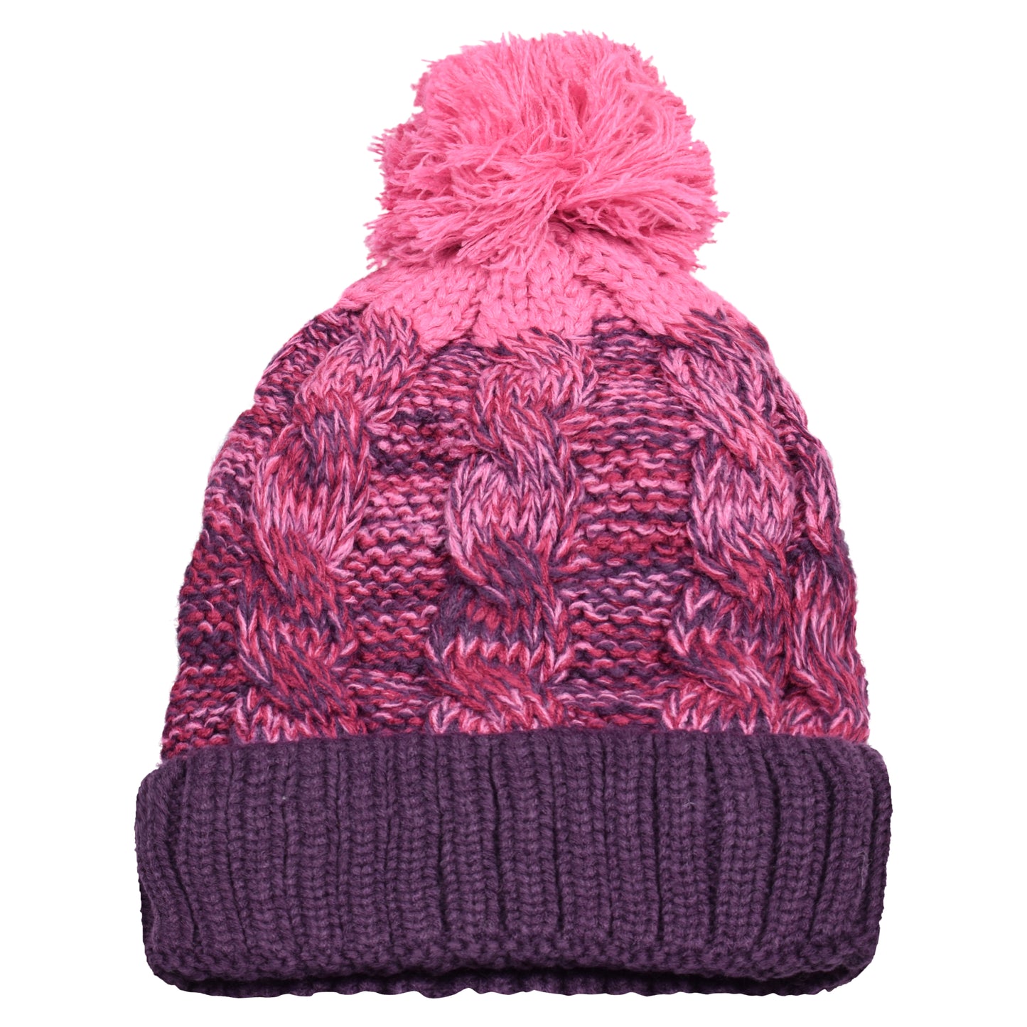 Ombre Pompom Hats - Teddy Fur Fleece Lined