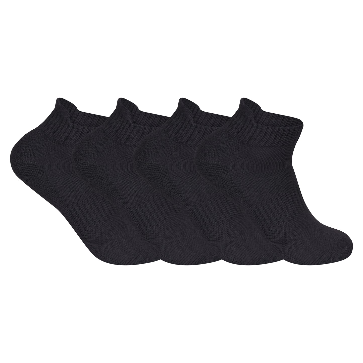 Mens Cushioned Trainer Socks - Black (12 Pairs)