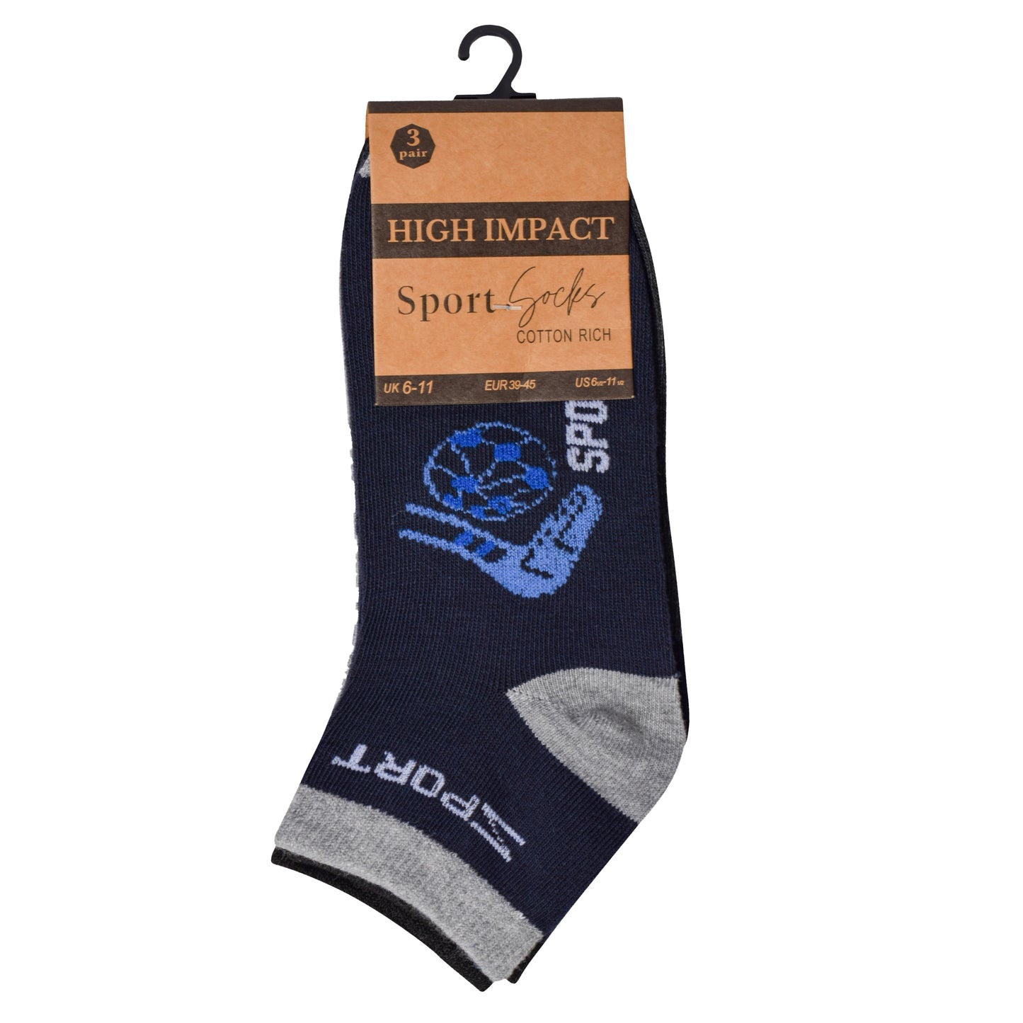 Mens Trainer Socks - Football (12 Pairs)