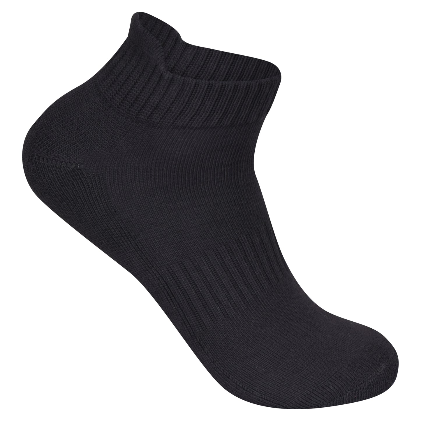 Mens Cushioned Trainer Socks - Black (12 Pairs)