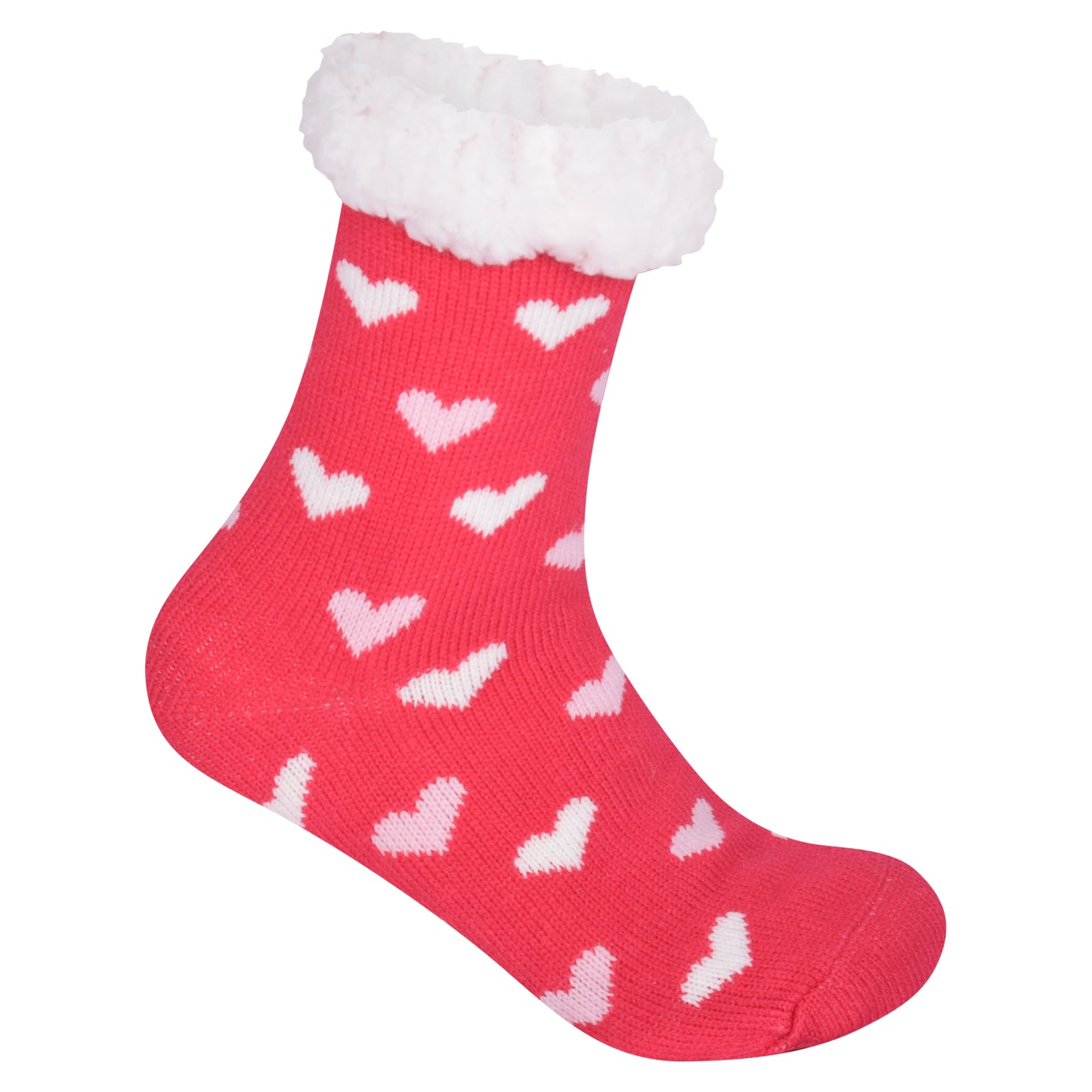 Ladies 4.8 TOG Cosy Slipper Socks - Two Tone Hearts