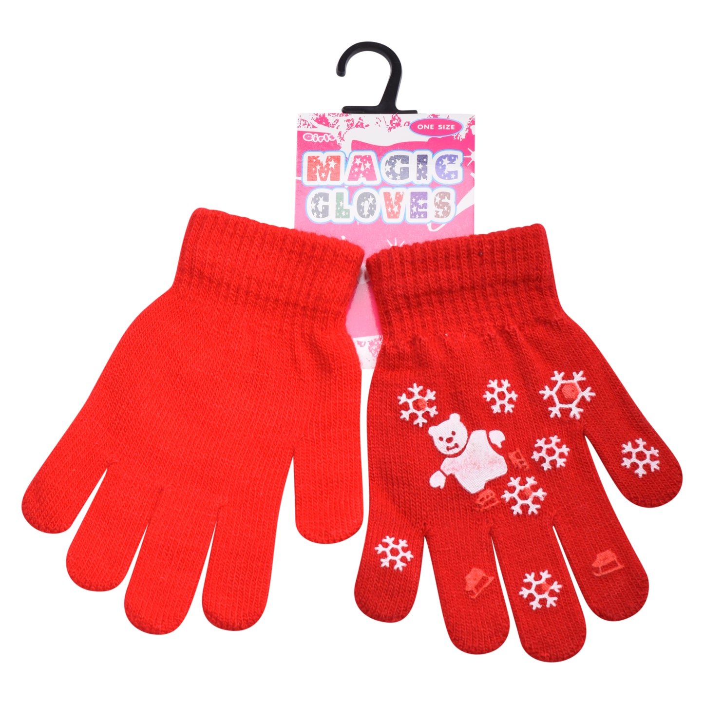 PRO HEAT™ Kids Thermal Magic Gloves - Teddy Bear Snowflake (Assorted Colours)