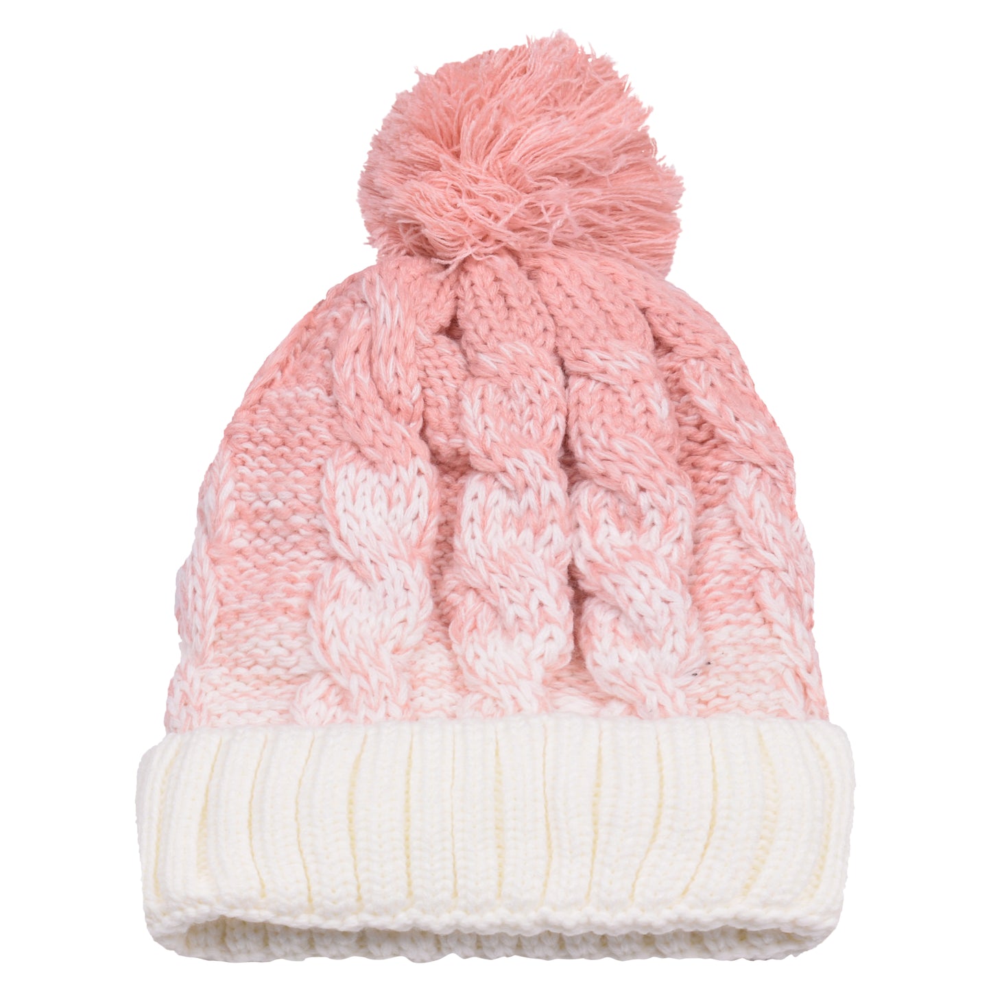 Ombre Pompom Hats - Teddy Fur Fleece Lined
