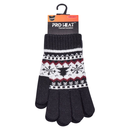 PRO HEAT™ Kids Thermal Magic Gloves - Nordic Snowflake (Assorted Colours)